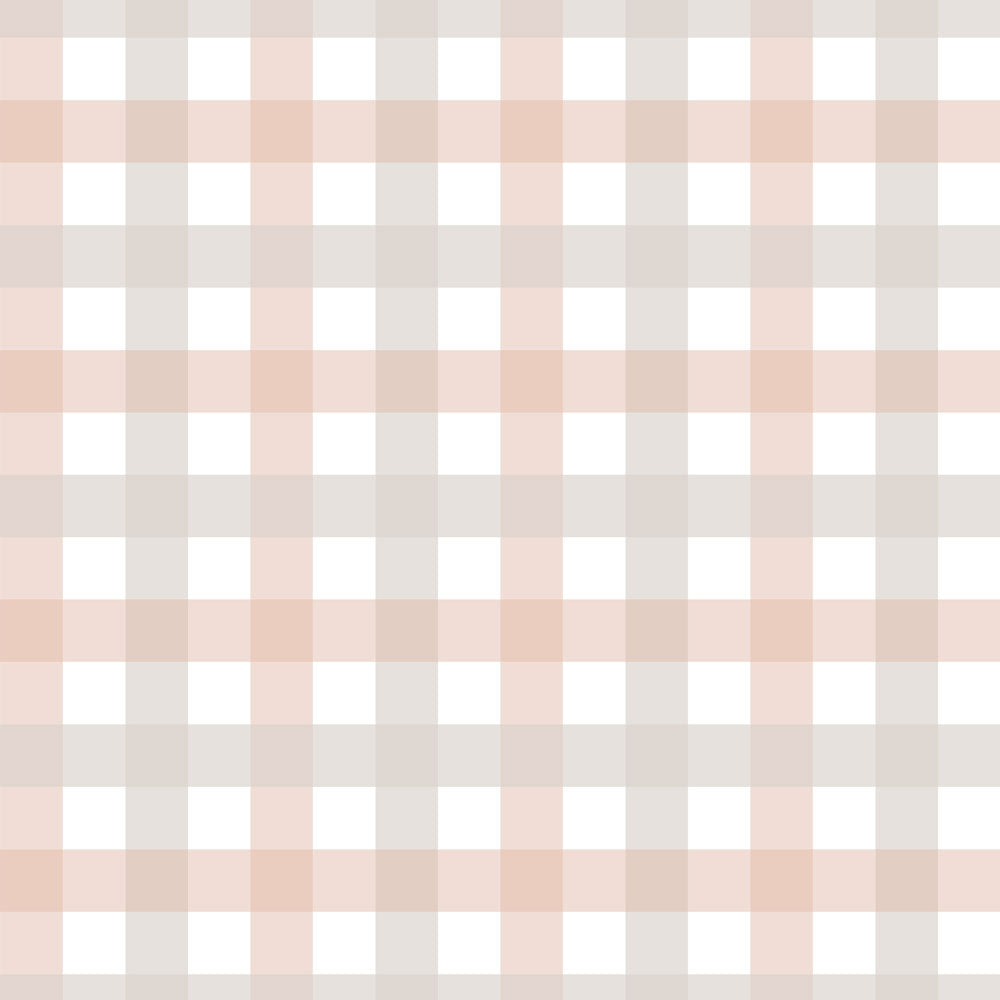 Provence check beige pink SMALL Wallpaper Dekornik
