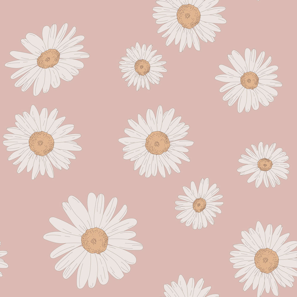 Tuscan Daisies Pink Wallpaper Sample