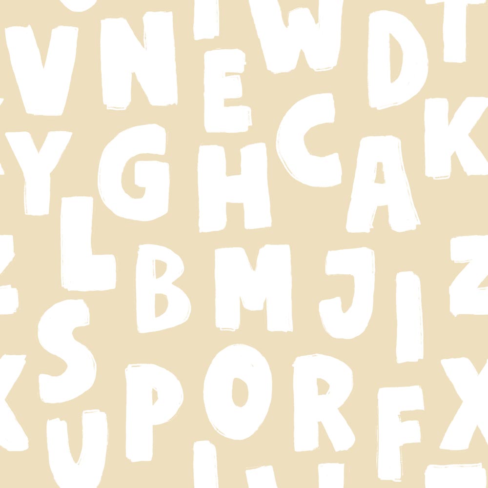 Wallpaper Letters Beige