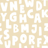 Wallpaper Letters Beige