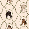 Watercolour horses beige Wallpaper