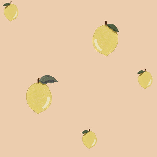 Little Lemons Salmon Wallpaper
