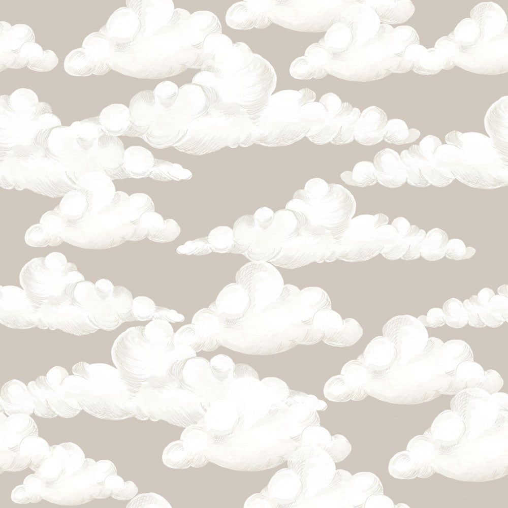 Classic Velveteen clouds beige Wallpaper Sample