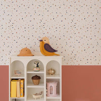 Simple dots minimini cinnamon blue Wallpaper Sample