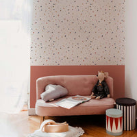 Simple dots minimini cinnamon blue Wallpaper Sample