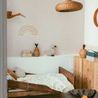 Simple irregular dots powder pink white Wallpaper Sample