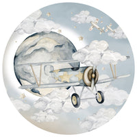 dekornik wall sticker circle plane wallstickers kid's room sky