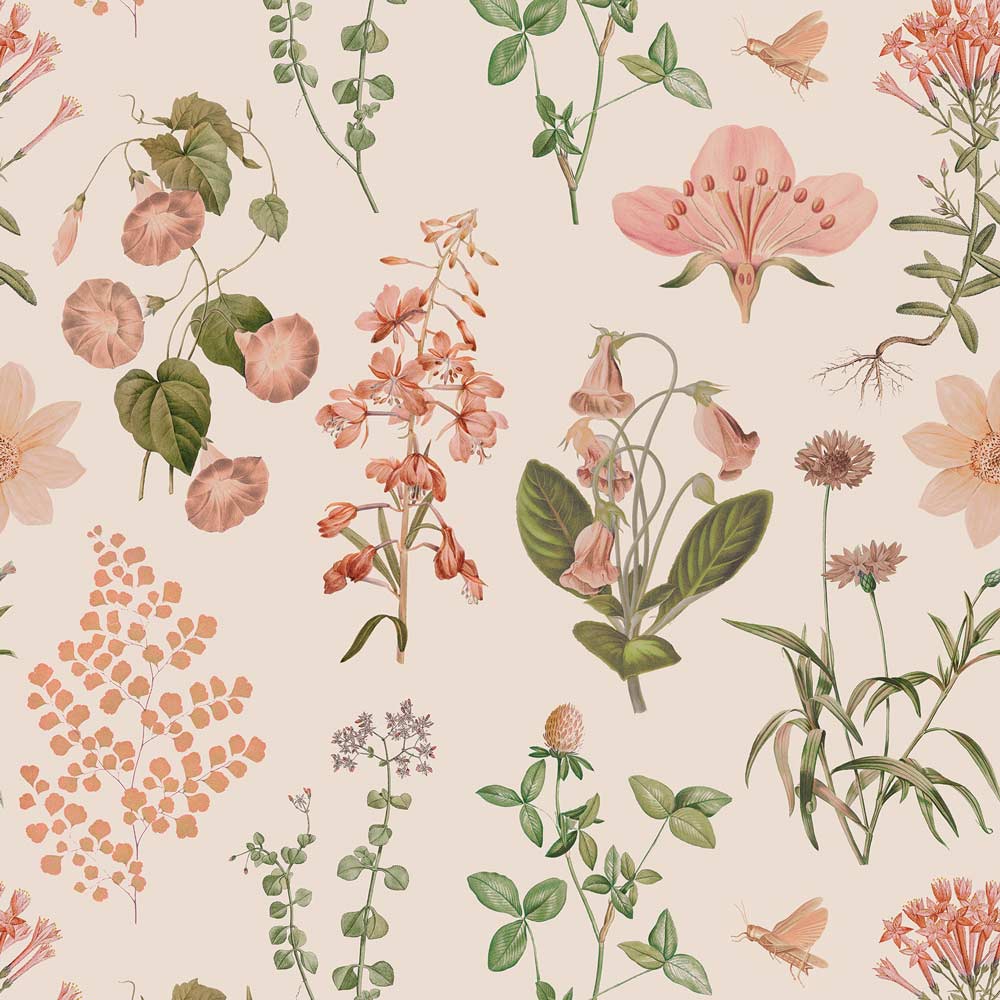 Herbs and Flowers Wallpaper Sample