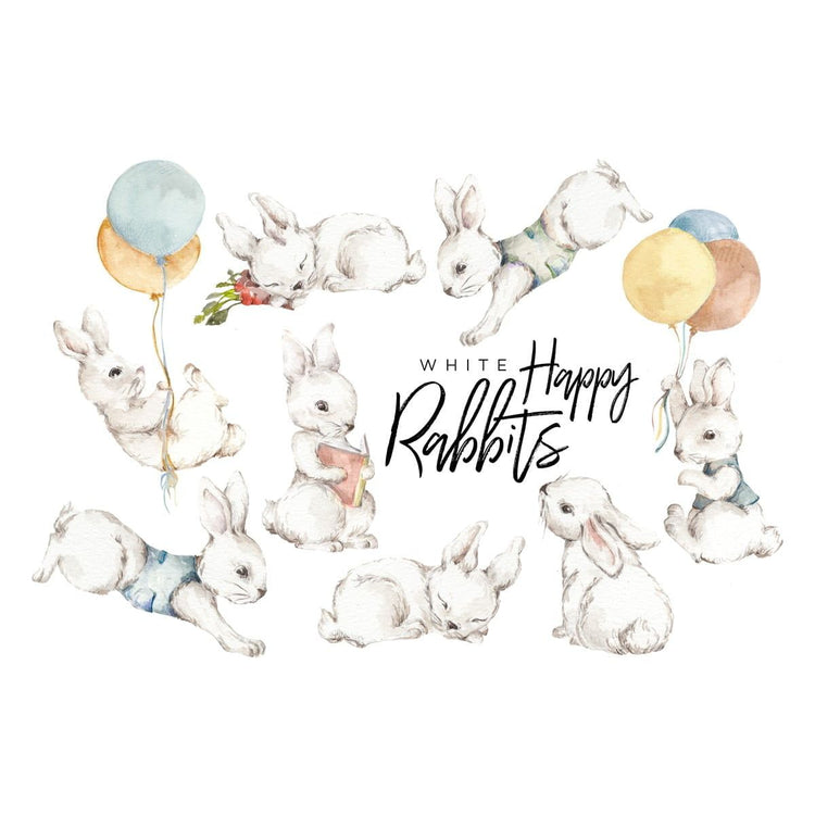 White Happy Rabbits Wonderland Set