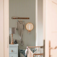 Simple Vintage Stripes Beige Blue Wallpaper Sample