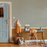 Simple Vintage Stripes Beige Blue Wallpaper Sample