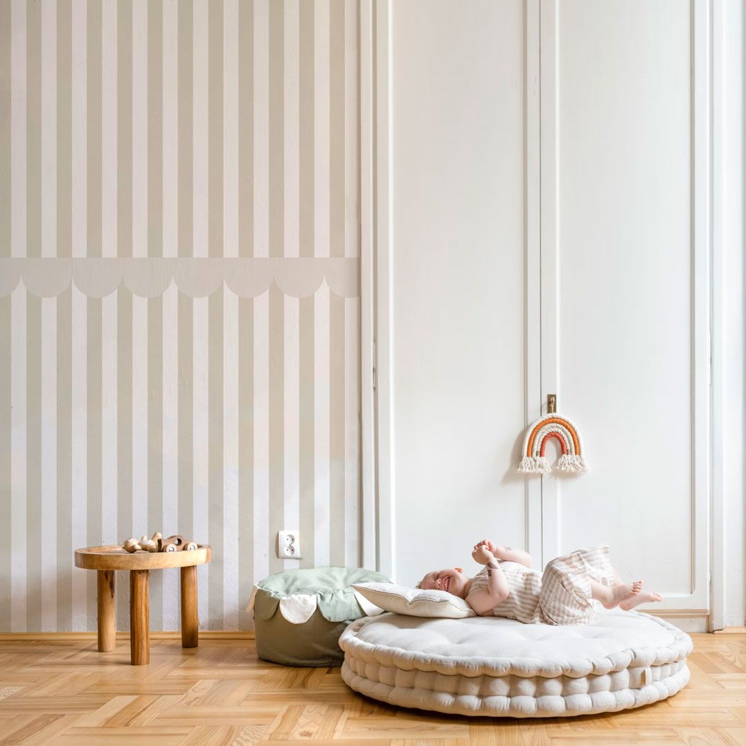 Simple Rustic Beige White Wallpaper Sample