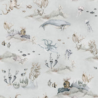 Underwater World Grey Wallpaper