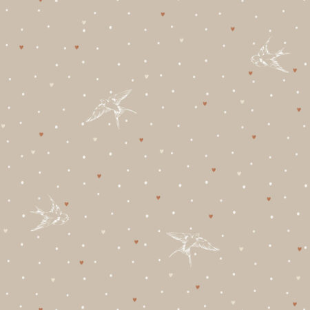 Swallows on beige Wallpaper