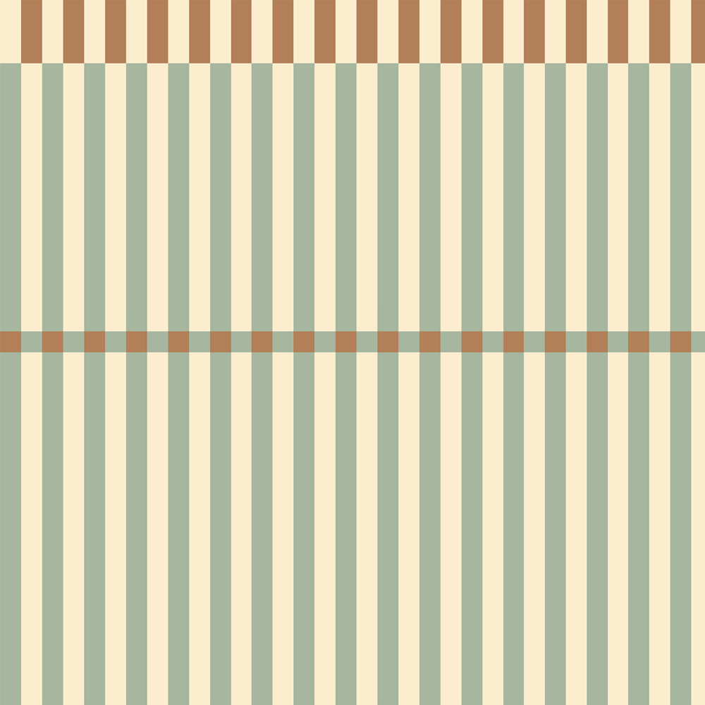 Stripes nostalgia green vintage Wallpaper