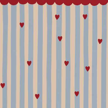 French hearts stripes Wallpaper