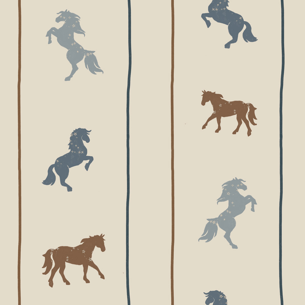 Delicate horses with stars Wallpaper