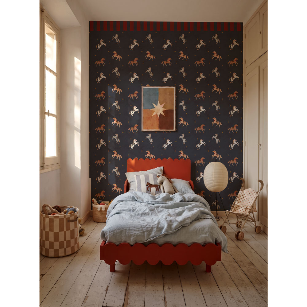 Spanish horses with border red Wallpaper - Image 2